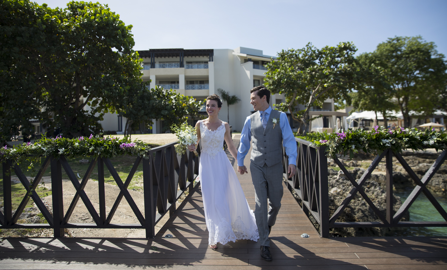 Canadian couple celebrating Jamaica destination wedding - Royalton Negril
